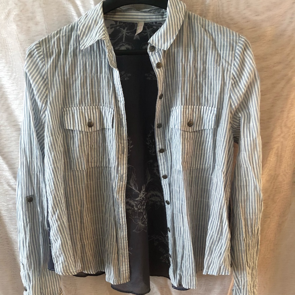 Free People Button Blouse